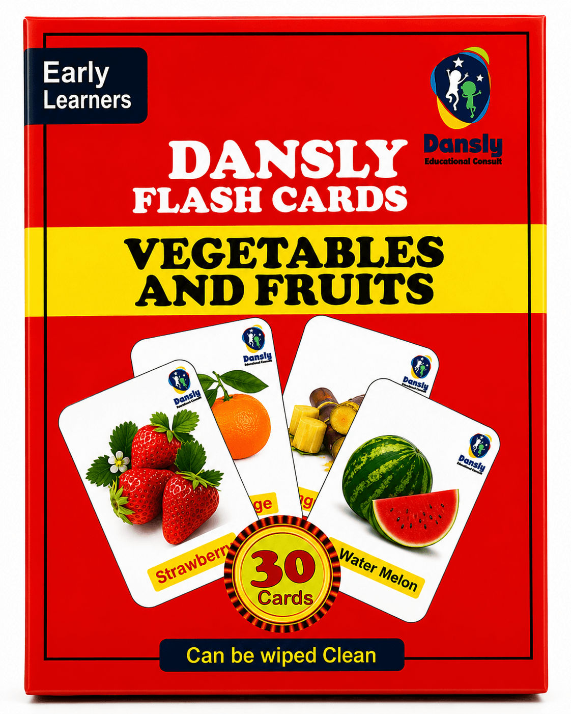 Vegetables and Fruits flash cards box